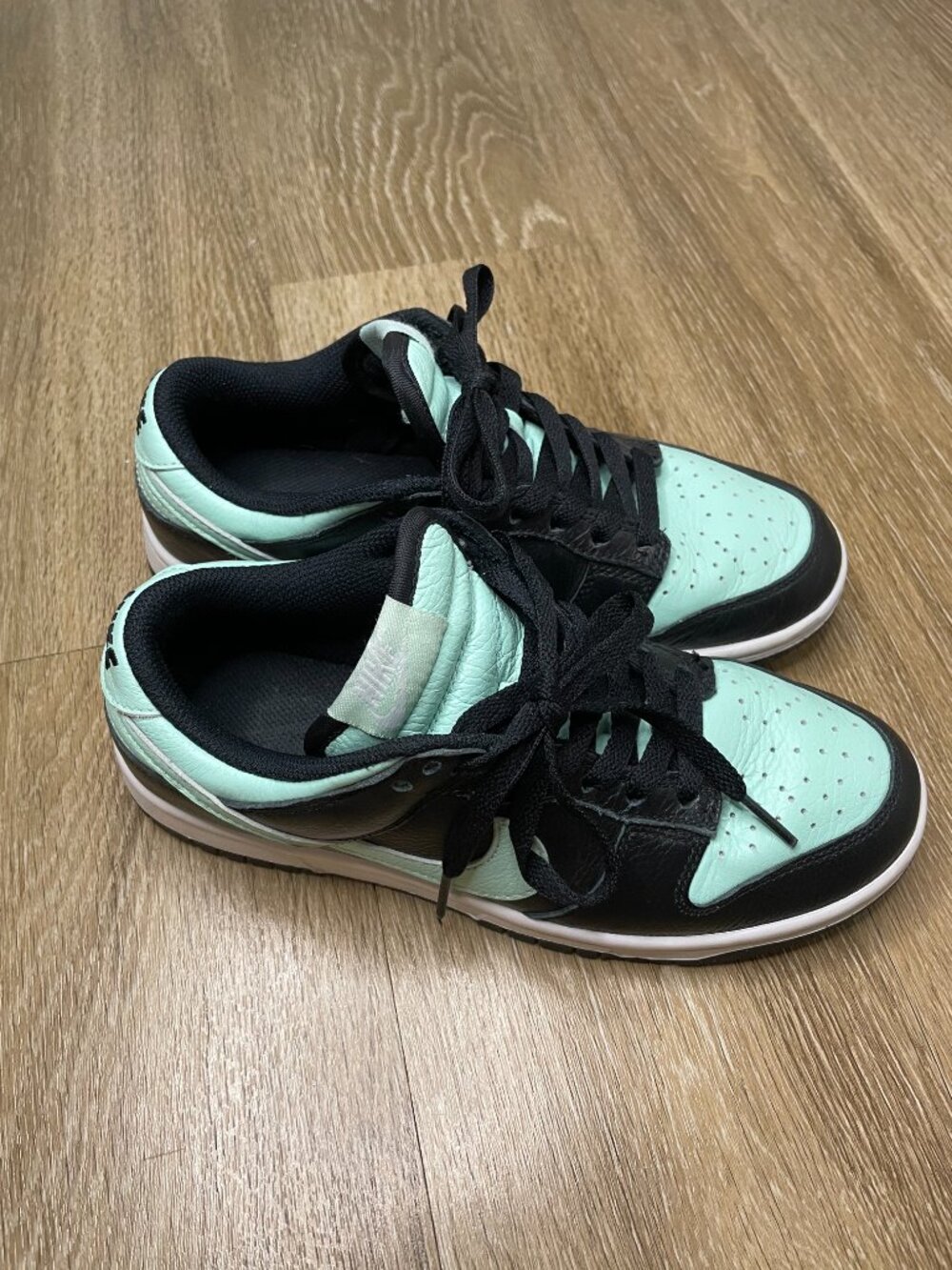 Nike By You Dunk Lows Black and Mint Green Size 5.5 US - Picture 2 of 11
